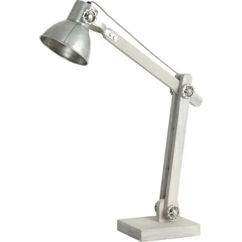 Lampička Dřevěná stolní lampa Edward stříbrná antik - 58*18*55 cm