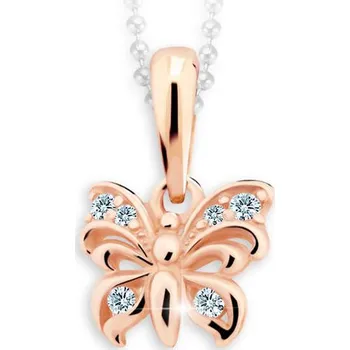 Přívěsek ŠPERKY-NM, Zlatý přívěšek 148 motýl Barva zlata: růžová