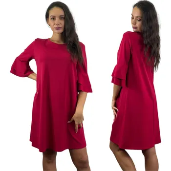 Dámské šaty Elegantní šaty s volánkem u rukávů Velikost: 48