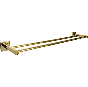 Věšák BA-DE Držák ručníků Nero Gold, dvojitý, 60 cm, zlato