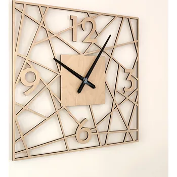 Hodiny MAJADESIGN Nástěnné hodiny EDGE 4 HRANATÉ - BŘÍZA Velikost: 30x30