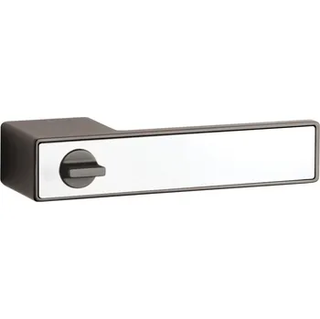 Dveřní kování ASG - HEDERA - RT s uzamykáním bez spodní rozety, klika/​klika s uzamykáním levá T/WS - Titan / bílá matná