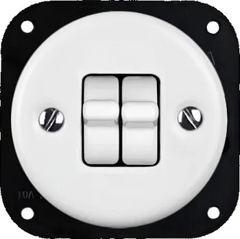 Elektrická zásuvka Elhard KV1205W Keramik vypínač č.5 - kulatý, páčka, bílý