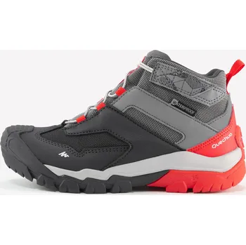 Dívčí obuv QUECHUA Dětské turistické nepromokavé boty Crossrock 34 ŠEDÁ