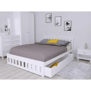 Postel Postel Abby 180x200 cm - BÍLÁ + matrace Optimal 12 cm + rošt ZDARMA