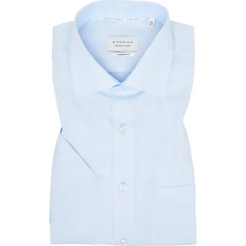 Pánská košile Košile Eterna Modern Fit Uni Popeline s krátkým rukávem modrá 1100_10C19K velikost: 48, délka rukávu: krátký rukáv