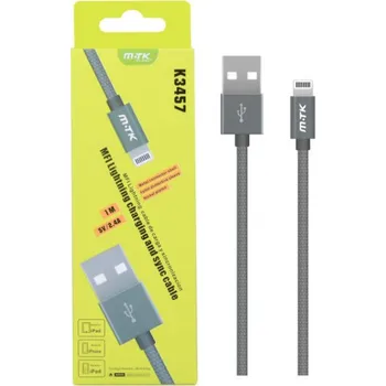 Datový kabel Aligator Plus Datový a nabíjecí kabel PLUS, iPhone Lightning, MFI certifikace, 1m, 2,4A metal (K3457)