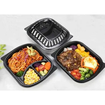 Jednorázové nádobí Gastro obaly Recyklovatelné víko na 3-dílný menubox 210MARM3-T (min. počet 300ks)