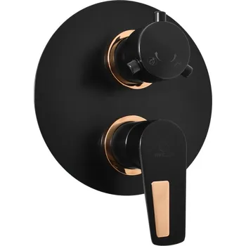 Vodovodní baterie Colorado Vodovodní baterie sprchová vestavěná s přepínačem, černá matná/zlato CO386KCMATZ