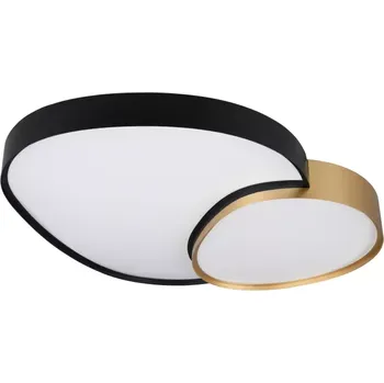 Trio Leuchten 647519280 RISE - LED stmívatelné stropní svítidlo v černé a zlaté barvě, dálkový ovladač, LED 45W, 2700-6500K, 77 x 63cm (Stropní nepravidelné LED svítidlo, stmívatelné ovladačem)