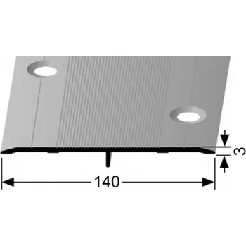 Podlahová lišta Přechodová lišta 140 mm Barva: imitace nerezi kartáč F2G, Délka: 3 m