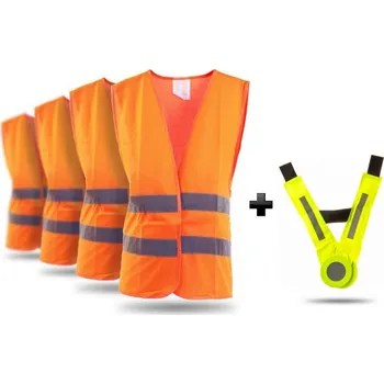 reflexní vesta Výstražná reflexní vesta AKCE: oranžová XL 4 ks + dětská vesta 1ks zdarma, Kód: 25682