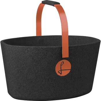 Nákupní košík Milovaný košík černý s lososově oranžovou - LIEBLINGSKORB Basic deep black lachsorange