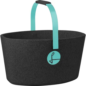 Nákupní košík Milovaný košík černý s tyrkysovou - LIEBLINGSKORB Basic deep black türkis