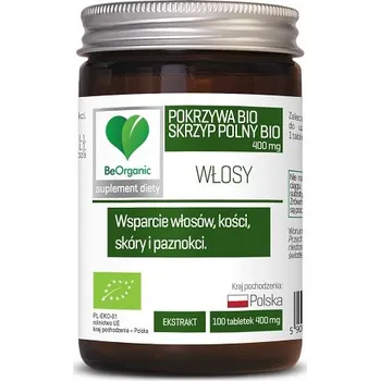 Přeslička rolní + extrakt z kopřivy bio doplněk stravy 100 tablet (400 mg) - BeOrganic