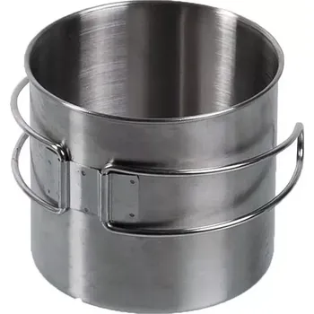 Hrnek s oušky STAINLESS STEEL 600ml (Univerzální hrnek z kvalitní nerezové oceli se skládacími oušky.)