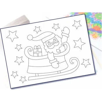 Radost v písku Šablona na pískování santa s dárky A6