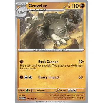 Sběratelská karetní hra Pokémon MEW 075/165 Graveler - 151 Stav: Near Mint, Verze: REVERSE HOLO