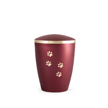 Smuteční dekorace Zvířecí urna Elegance Paws - Rubínová 0,5l