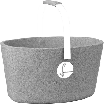 Nákupní košík Milovaný košík šedý s bílou - LIEBLINGSKORB Basic silver grey reinweiß