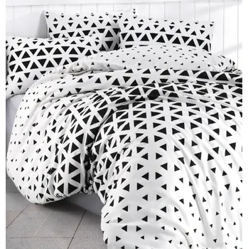 Povlečení Povlečení Dubai bílo-černé EMI: Prodloužený set jednolůžko obsahuje 1x 220x140 + 1x 90x70