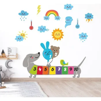 Samolepící dekorace Nálepky na zeď počasí s jezevčíkem - Plotbase, s.r.o., 120x60cm