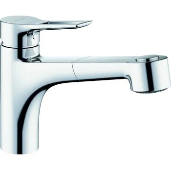 Vodovodní baterie Kludi MIX - dřezová páková baterie, výsuvná sprcha, pro beztlakový ohřívač 329420562