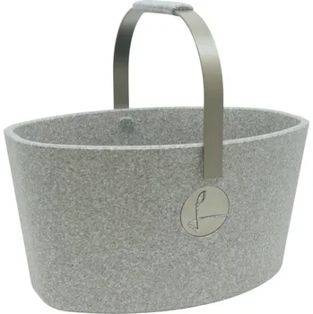 Nákupní košík Milovaný košík šedý s šampaň - LIEBLINGSKORB Basic silver grey champagner