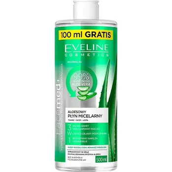 Přípravek na čištění pleti a oči Eveline Facemed+ Osvěžující a zklidňující Aloe Micerlar Liquid 500ml