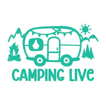 Samolepící dekorace SAMOLEPKA Camping live 001 levá cestování v karavanu (25 - tyrkysová) NA AUTO, NÁLEPKA, FÓLIE, POLEP, TUNING, VLASTNÍ TEXT, TISK, AUTOSAMOLEPKY.cz, POLEPY, OBRÁZEK, LOGO, SAMOLEPKY