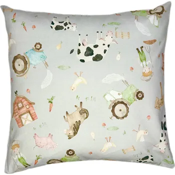 Dekorativní polštářek Mimilove Náhradní oboustranný potah na polštářek 40x40 cm Farmář