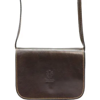 Kabelka Kožená malá dámská crossbody kabelka tmavě hnědá + doprava zdarma