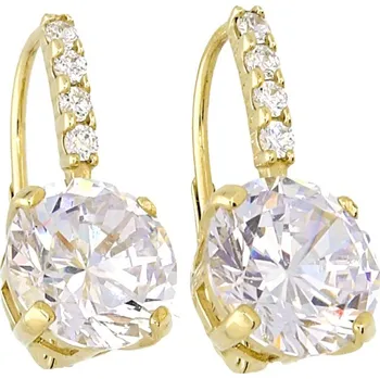 Náušnice Goldstore Zlaté zirkonové náušnice Váha: 5.35 g