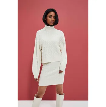 Dámské šaty Svetrové šaty Marisse Off White Marisse bílá | šedá | hnědá | kaki | krémová | vícebarevná 2000716