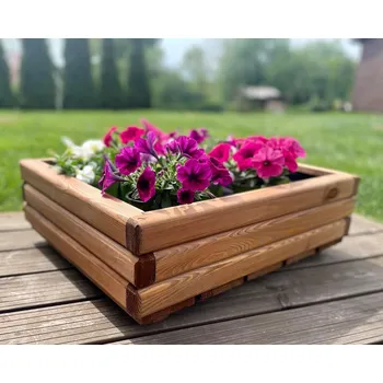 Květináč Dřevěný zahradní květináč AKSAMIT, teak, 600x500x200