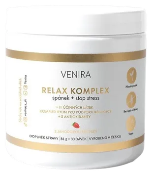 Přípravek na podporu paměti a spánku VENIRA Relax komplex spánek + stop stress jahoda 81 g