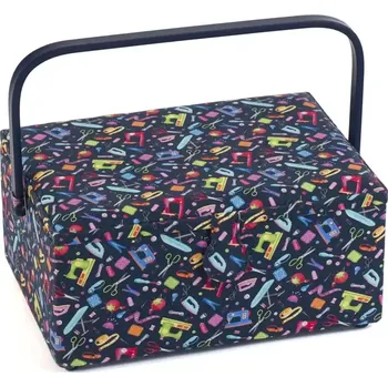 Organizér galanterie Velký koš na šití, pletení a háčkování - Krejčovské potřeby (Large Sewing Box Handle Mini Sewing Machines)