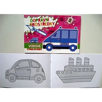 omalovánky Vodové omalovánky A4 Dopravní prostředky