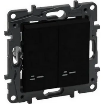 vypínač Legrand Niloé Step vypínač č.6+6 s podsvětlením černá 863518