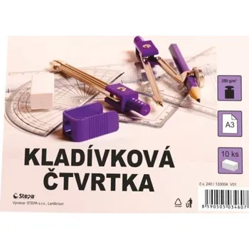 Kancelář Papír A3, kladívková čtvrtka 250 g, 10 listů, bílý