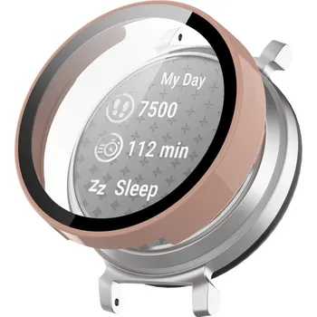 Příslušenství k chytrým hodinkám VSECHNONAMOBIL 74232 PC FULL COVER Plastový kryt se sklem pro Garmin Lily 2 růžový