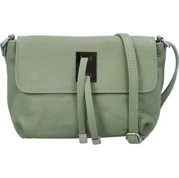 Kabelka Módní dámská kožená crossbody Victorien, světle zelená