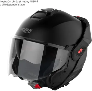 Helma na motorku Moto helma Nolan N120-1 Subway N-com Flat Black 22 XL