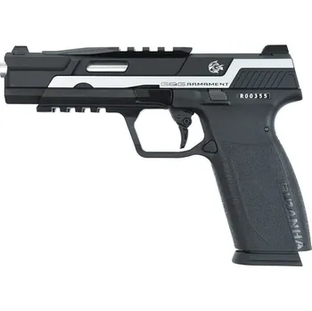 Airsoftová zbraň Airsoftová pistole GTP9 Piranha TR - stříbrná, kovový závěr, GBB, G&G