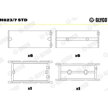 Kliková hřídel Hlavní ložiska klikového hřídele GLYCO H023/7 STD