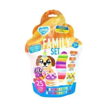Set školních potřeb Zestaw z lekką ciastoliną Family Set 25 kolorów