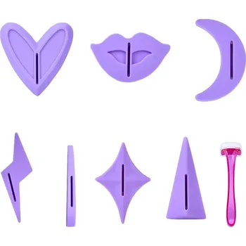 Intimní hygienický prostředek Dámský holicí set pro intimní partie s šablonami