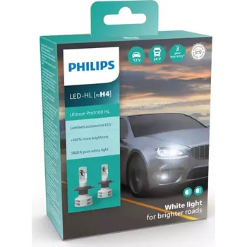 Autožárovka Philips H4 12V/24V P43t-38 Ultinon Pro5100 HL LED 5800K NOECE 2ks PH 11342U5100X2