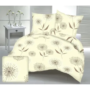 Povlečení Povlečení krepové Pampeliška hnědá TiaHome 1x Polštář 90x70cm, 1x Přikrývka 140x200cm