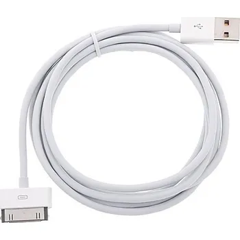 Datový kabel Synchronizační a nabíjecí kabel s 30pin konektorem pro Apple iPhone / iPad / iPod - silný - bílý - 2m